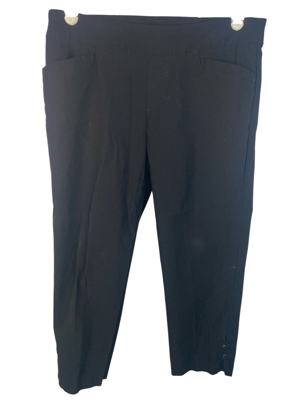Lee Mid Rise Fit Black Stretch Pull On Capris Pants Women’s Size 16